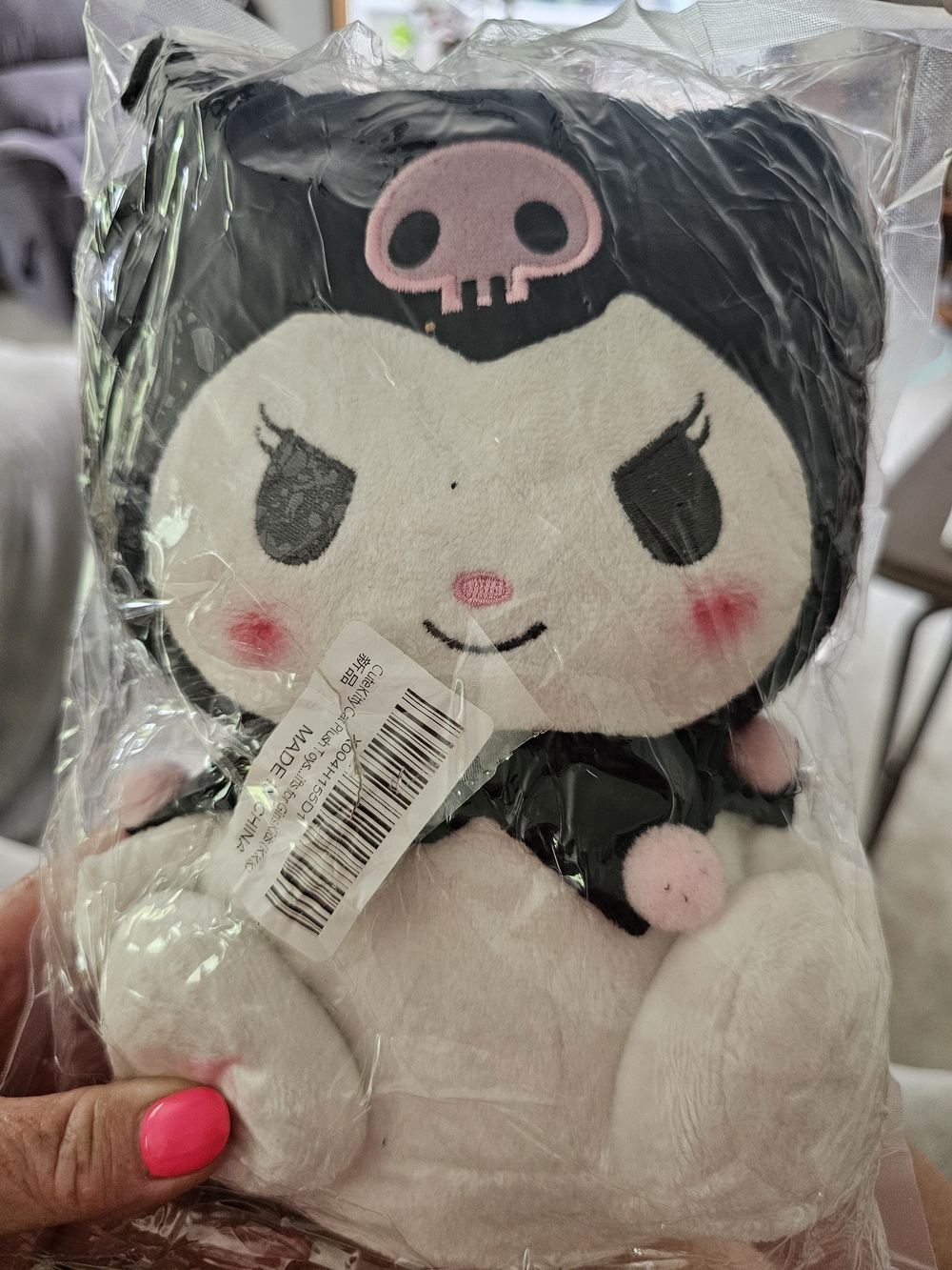 Kuromi Plush Stuffed Animal - Black & Pink Cute Character